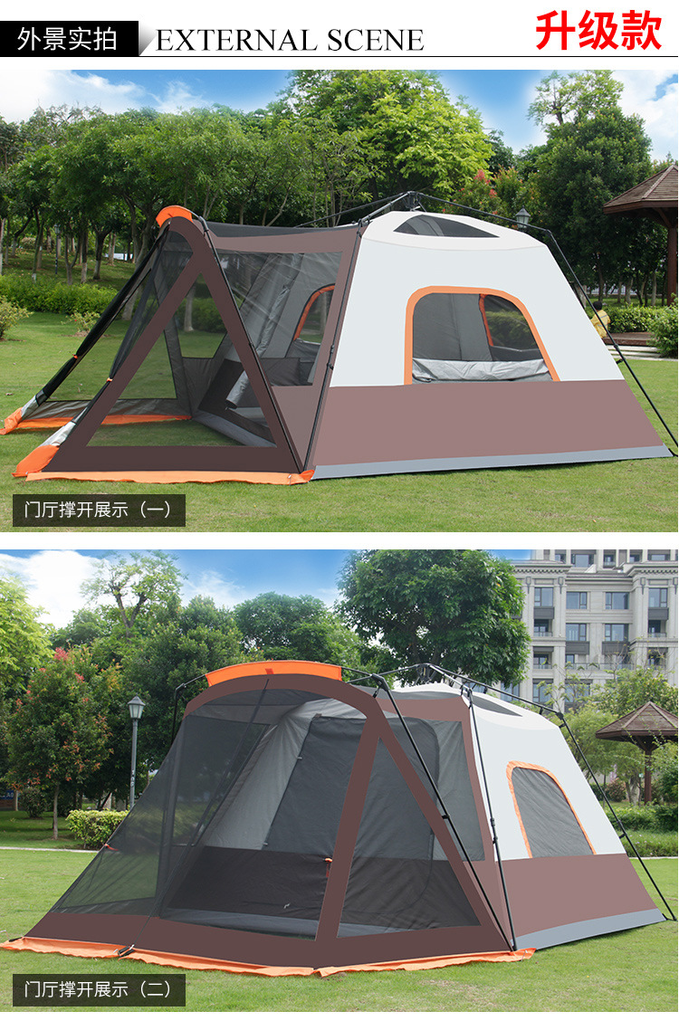 Cheap Goat Tents Quick opening Tent Outdoor 3 5People Fully Automatic Thickening Rain proof Family Camping Large Space Tourist Glaming Equipment